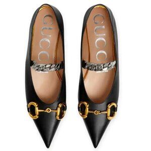 NWT Gucci Horsebit Flat Shoes in Black, size 37.5